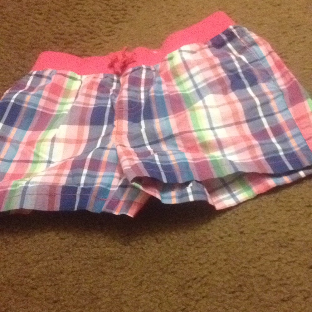 Girls Colored Plaid Shorts